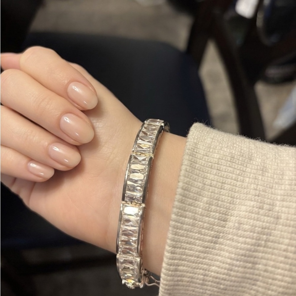Crystal (diamond) Bracelet - Silver Crystal Accent 7” with strong clasp